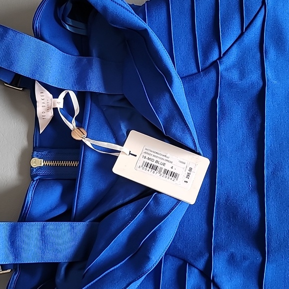 Ted Baker Charlii Mid Blue Stretch Bodycon Jersey Sheath Dress TB 4 US 10 $295 - Picture 5 of 13